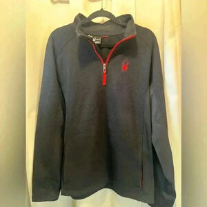 SPYDER MEN'S FLEECE LINED BLACK/RED ZIP UP CORE SWEATER: SIZE ( US XL )